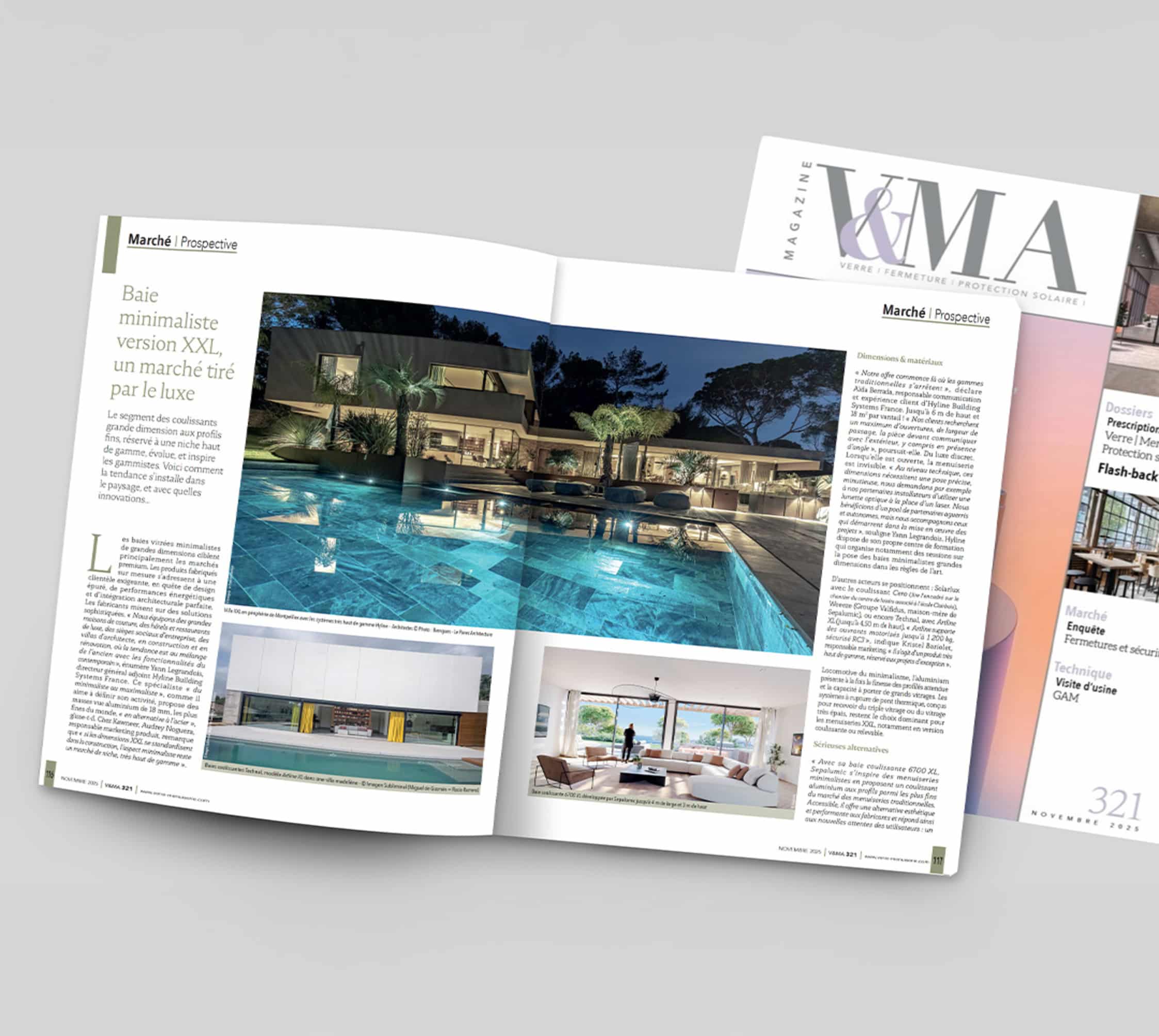 Les baies XXL HYLINE dans le n&deg; 321 (Nov 2025) de VMA